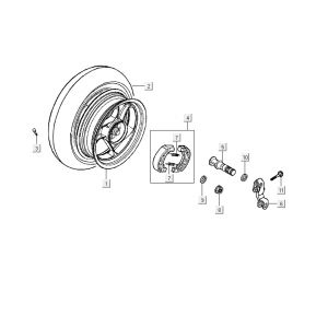 AChterwiel - Remschoenen Kymco Yup 50 2-takt AC zilver