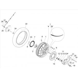 Achterwiel - Remschijf Piaggio Medley 125 IE ABS Euro 4 2016-2019