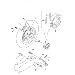 Achterwiel Yamaha Bw's 2-takt
