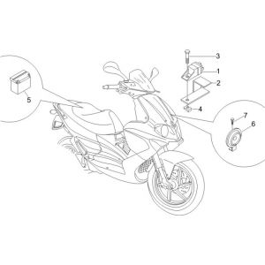 Accu - Claxon - Startrelais Gilera Runner 200 VXR 4-takt 2006