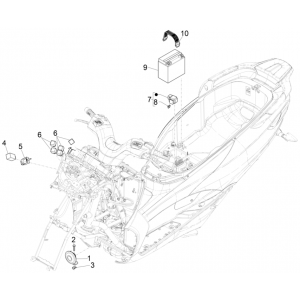 Accu - Claxon - Startrelais Piaggio MP3 350 Maxi Sport ABS Euro 4 2018-2020