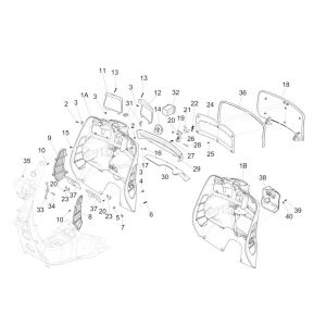 Beenschild Vespa GTS 125 IE wit 544