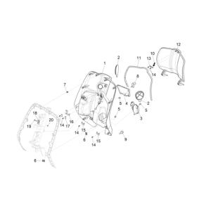 Beenschild Vespa Primavera 50 4-takt IGET 3V Euro 4 Bruin 129/A