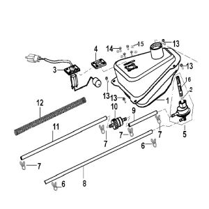 Benzinetank - Tankvlotter - Vacuümkraan Generic Cracker 50 2-takt zwart 2010