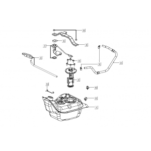 Benzinetank - Tankvlotter - Vacuümkraan Kymco Like 50 Euro 4 2018→ Benzinetank Kymco MXU 150