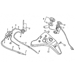 Benzinetank - Tankvlotter - Vacuümkraan Rover Classic 125