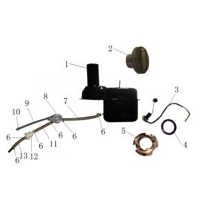 Benzinetank - Tankvlotter - Vacuümkraan Turbho RG50 koffie creme