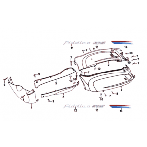 Motorschermen - Zijskirts - Onderspoiler Sym Fiddle II Euro 4 (BK-007U) Mat black