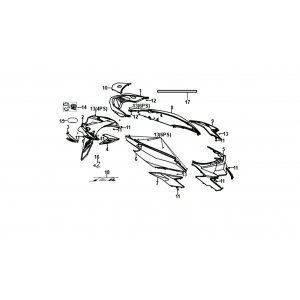 Motorschermen - Achterlicht - Achterspatbord Sym Jet 14 black (BK-007U)