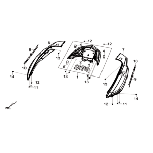 Beplating Sym Joymax 125I ABS Grijs (GY-517S)