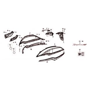 Motorschermen - Achterlicht - Achterspatbord Sym Symphony ST Euro 4 (WH-006) white