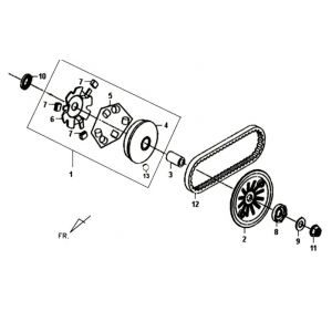 Variateur - V-snaar Sym Tonik (WH8018P) white