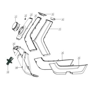 Voorkap - Koplamp Niu N1S glans zwart