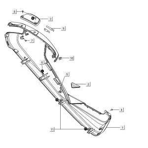 Motorscherm links Niu M1 antraciet