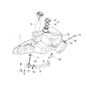 Benzinetank - Tankvlotter - Vacuümkraan Piaggio Fly 50 4-takt AC