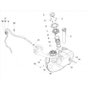 Benzinetank - Tankvlotter - Benzinepomp Piaggio Beverly 300 IE ABS Euro 4 2016-2020