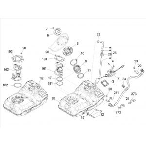 Benzinetank - Tankvlotter - Benzinepomp Piaggio Medley 125 IE ABS Euro 4 2016-2019