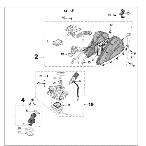Carburateur Keihin Peugeot Tweet old matgrijs