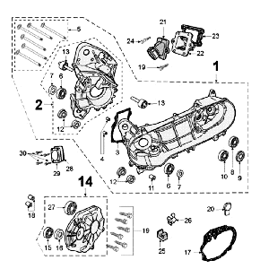 Carter Peugeot Jet Force 50 2-takt LC Injectie Rood