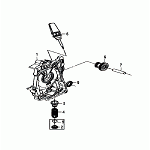 Carterhelft rechts - Oliefilter - Peilstok Sym Allo Euro 4 (BK-5560S) Bright Black