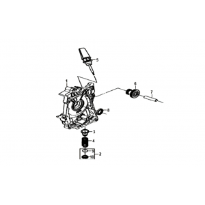 Carterhelft rechts - Oliefilter - Peilstok Sym Jet 14