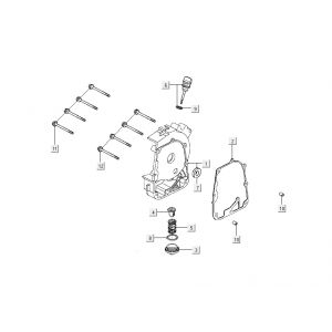 Carterhelft rechts - Peilstok - Oliefilter Kymco New Dink 4-takt donkergrijs