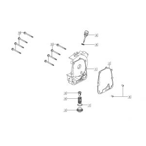 Carterhelft rechts - Peilstok - Oliefilter Kymco Agility 16'+ 4-takt mat metalic zilver