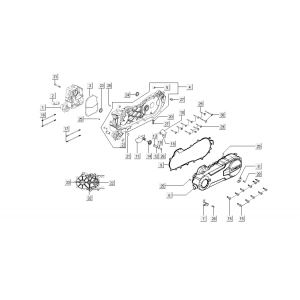 Carter - Carterdeksel - Kickstarteras Kymco Super8 50 4-takt 2009→ Matzwart