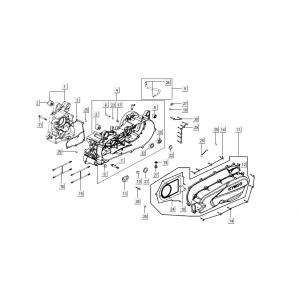 Carter - Carterdeksel - Kickstarteras Kymco New Sento 50i 4-takt Wit