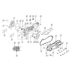 Carter - Carterdeksel - Kickstarteras Kymco City 16' 4-takt wit