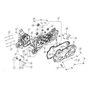 Carter - Carterdeksel - Kickstarteras Kymco VP50 4-takt ACtecho silver