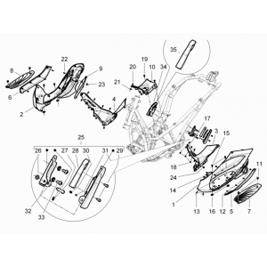 Treeplank - Voetensteun Piaggio Beverly 350 Sport Touring Euro 3 2013-2014