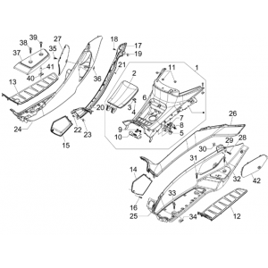 Treeplank - Voetensteun Piaggio MP3 300 LT Sport 2009-2014 koolzwart 93/B