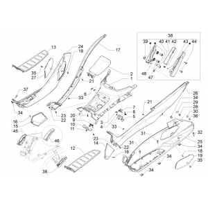 Treeplank - Voetensteun Piaggio MP3 350 Maxi Sport ABS Euro 4 2018-2020