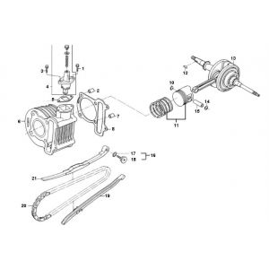Cilinder- Krukas Turbho CX 50 4-takt