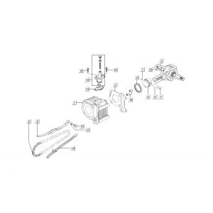 Cilinder - Zuiger - Krukas Kymco Super8 50 4-takt 2009→ Matzwart