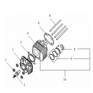 Cilinder - Zuiger - Cilinderkop Generic Roc 50 2-takt 2010 rood