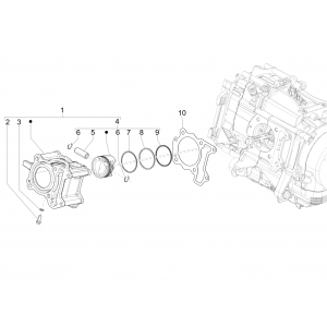 Cilinder - Zuiger Vespa GTS 125 IE ABS Euro 4 2016-2018