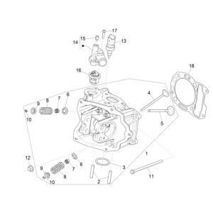 Cilinderkop Piaggio MP3 300 HPE / 300 HPE Sport ABS Euro 5 2020-2022