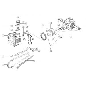 Cilinder - Zuiger - Krukas Kymco Like 125
