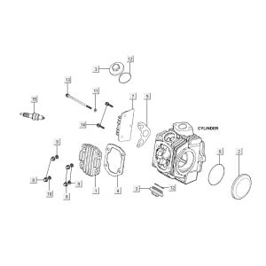 Cilinderkop delen Kymco Activ 50 4-takt zilver