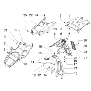 Achterspatbord Gilera Runner 50 SP 50 2-takt LC 2010-2017 matzwart 80/B