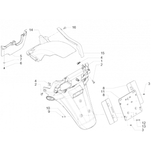 Achterspatbord Piaggio MP3 500 LT Sport 2014-2016