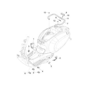 Framerubbers - Handgreep passagier Vespa Sprint 50 2-takt AC wit fusion 544