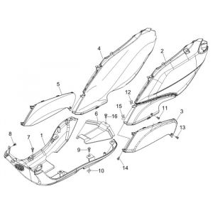 Onderspoiler Piaggio Fly 50 2-takt AC wit 724