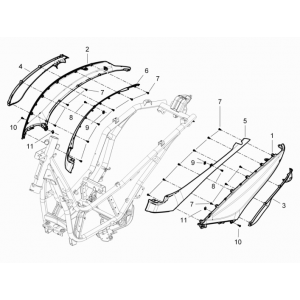 Motorschermen - Spoiler Piaggio Beverly 350 Sport Touring Euro 3 2013-2014 wit 595