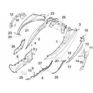 Motorschermen - Spoiler Piaggio MP3 300 LT Sport 2009-2014 grijs pulsar 711/B
