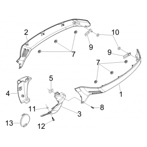 Motorschermen - Zijskirts Vespa GTS 250 ie 2005-2009 (met ABS) geel 928