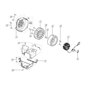 Ontsteking - Stator - Vliegwiel - Vliegwieldeksel Kymco Like 125