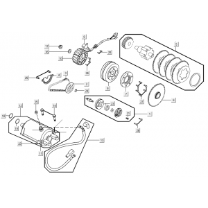 Startmotor - Startkoppeling - Oliepomp Kymco Xciting 500R EVO
